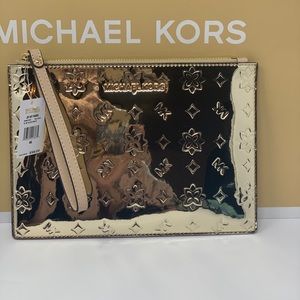 Michael kors jet set travel wristlet pale Gold